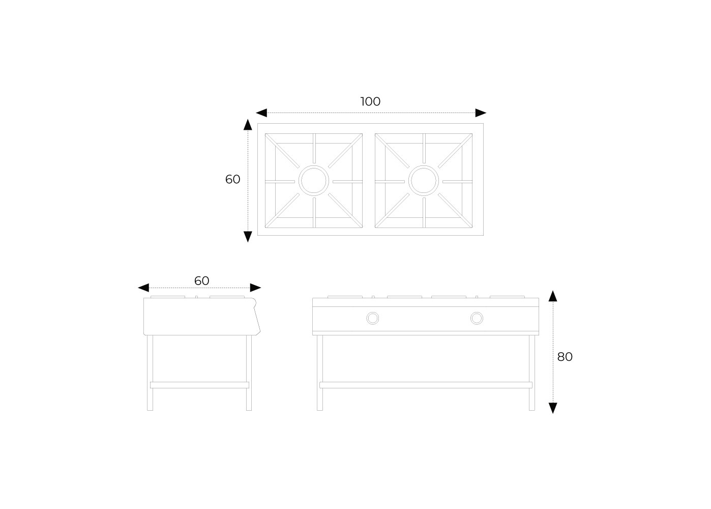 COCINA INDUSTRIAL 2 HORNILLAS